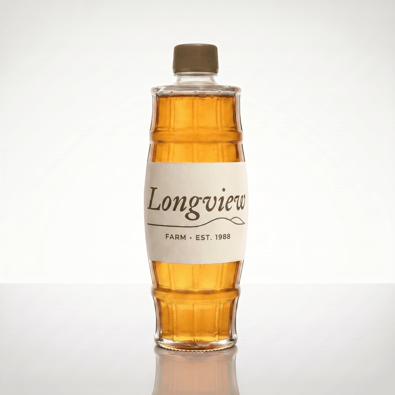 Golden grade maple syrup bottle